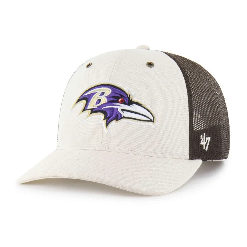 Baltimore Ravens '47 Boné Trucker sem tingir, corte descontraído