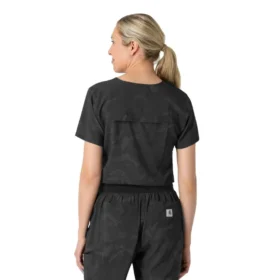 Blusa de trabalho feminina com estampado para usar por dentro das calças