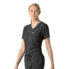 Blusa de trabalho feminina com estampado para usar por dentro das calças