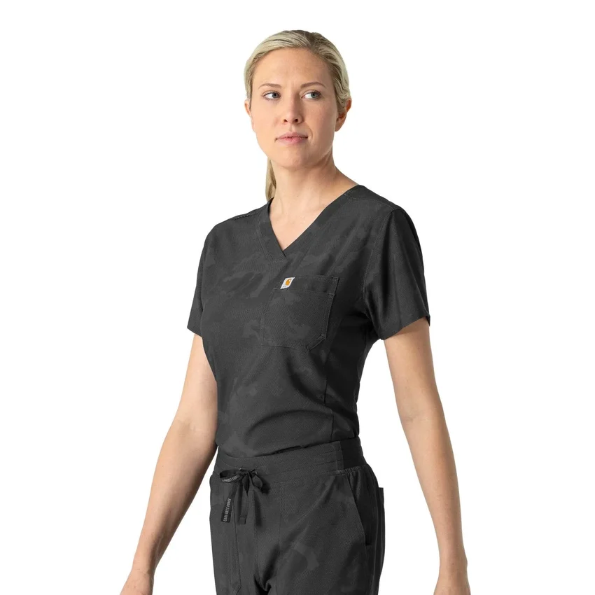 Blusa de trabalho feminina com estampado para usar por dentro das calças