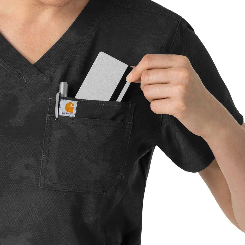 Blusa de trabalho feminina com estampado para usar por dentro das calças