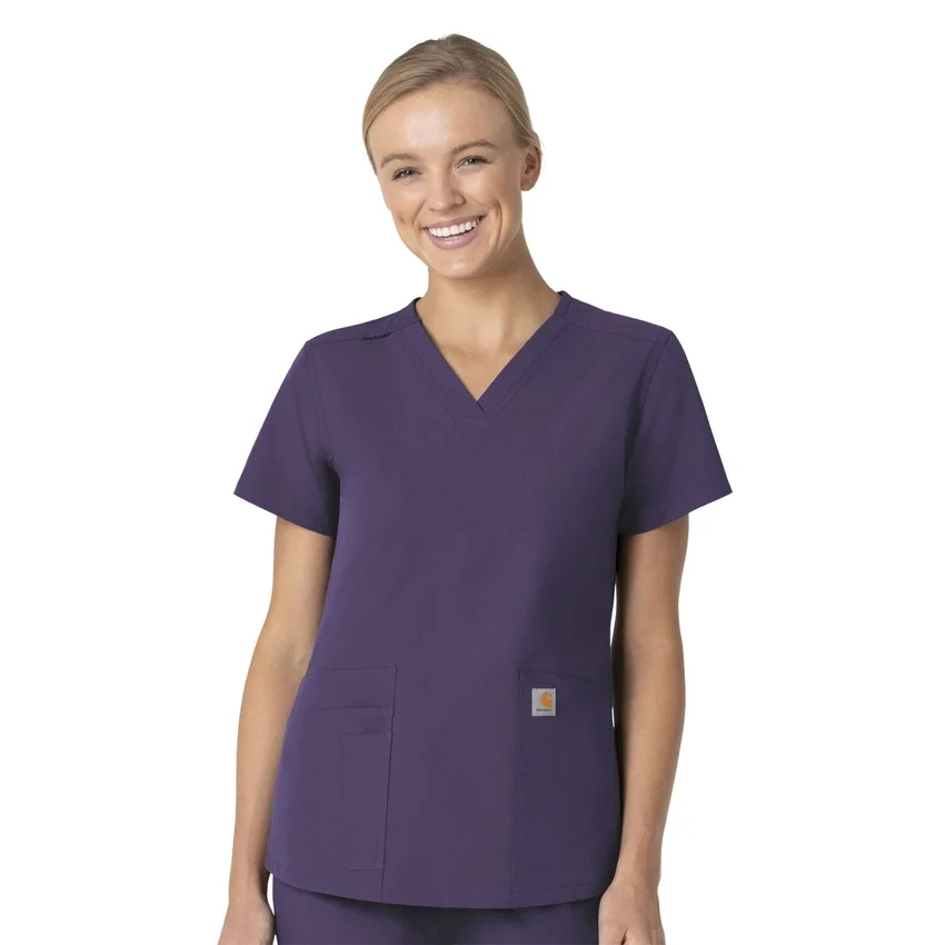 Blusa de trabalho feminina Force Essentials com decote em V
