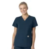 Blusa de trabalho feminina Force Essentials com decote em V