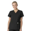 Blusa de trabalho feminina Force Essentials com decote em V