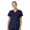 Blusa de trabalho feminina Force Essentials com decote em V