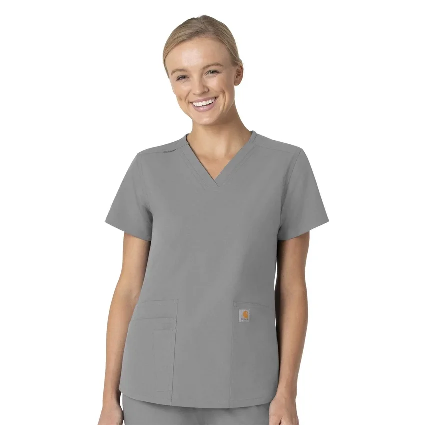 Blusa de trabalho feminina Force Essentials com decote em V