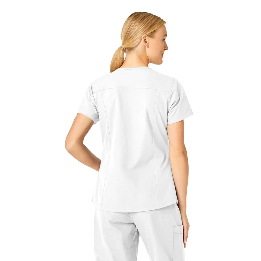 Blusa de trabalho feminina Force Essentials com decote em V