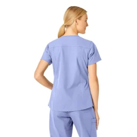 Blusa de trabalho feminina Force Essentials com decote em V