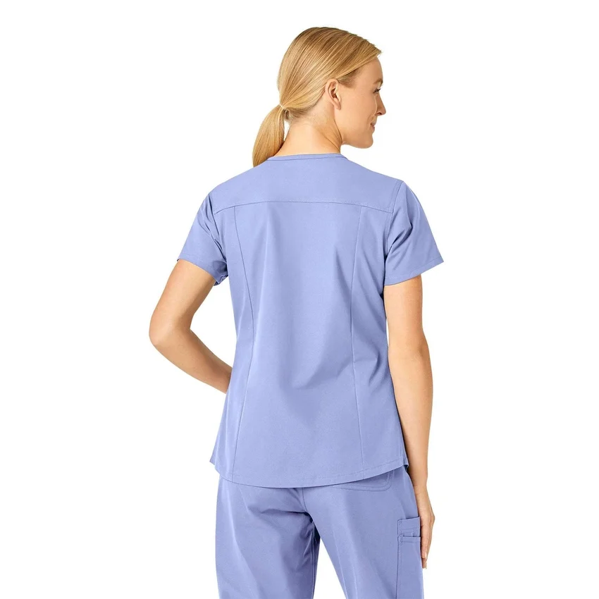 Blusa de trabalho feminina Force Essentials com decote em V