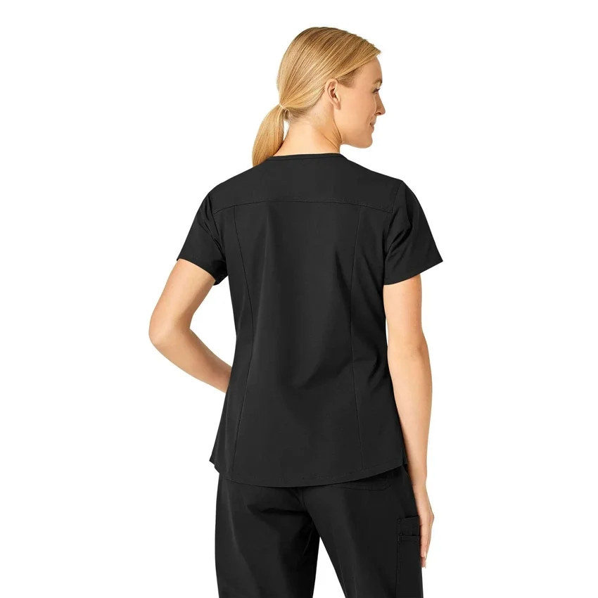 Blusa de trabalho feminina Force Essentials com decote em V
