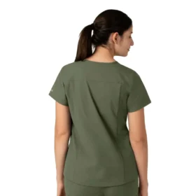 Blusa de trabalho feminina Force Essentials com decote em V