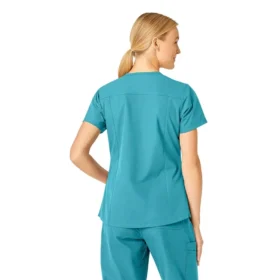 Blusa de trabalho feminina Force Essentials com decote em V