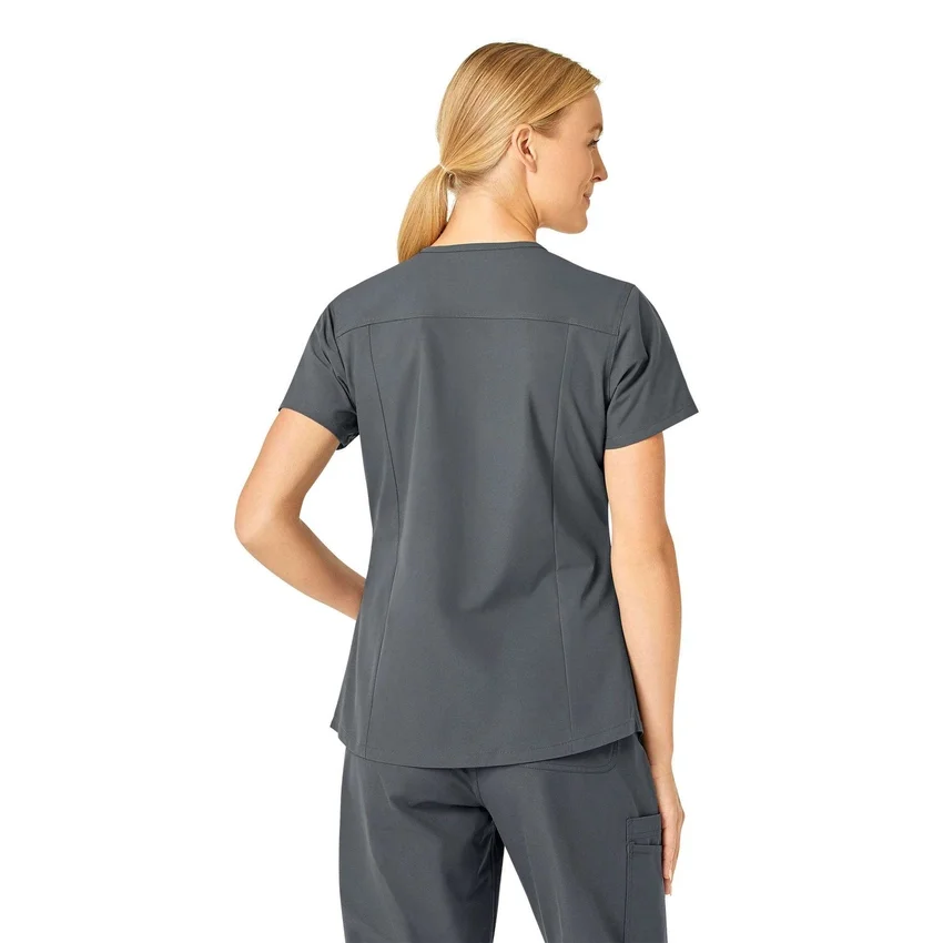 Blusa de trabalho feminina Force Essentials com decote em V