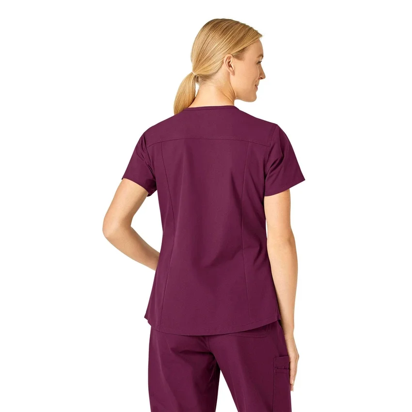 Blusa de trabalho feminina Force Essentials com decote em V