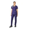 Blusa de trabalho feminina Force Essentials com decote em V