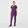 Blusa de trabalho feminina Force Essentials com decote em V