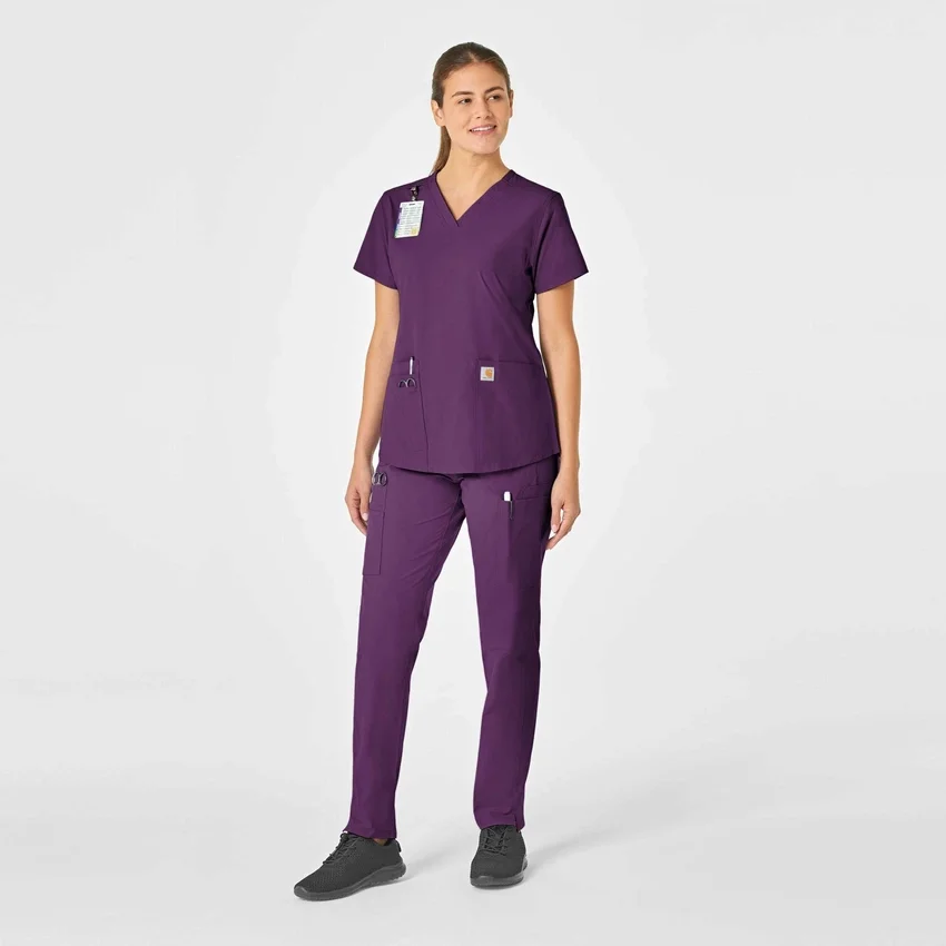 Blusa de trabalho feminina Force Essentials com decote em V