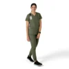 Blusa de trabalho feminina Force Essentials com decote em V