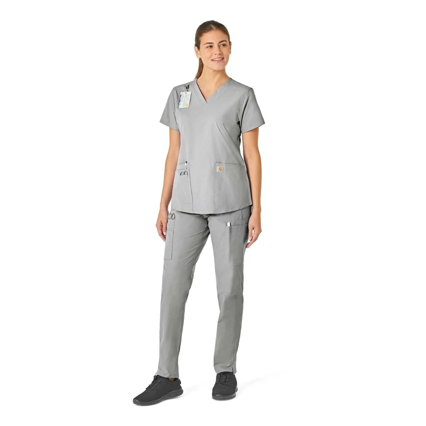 Blusa de trabalho feminina Force Essentials com decote em V
