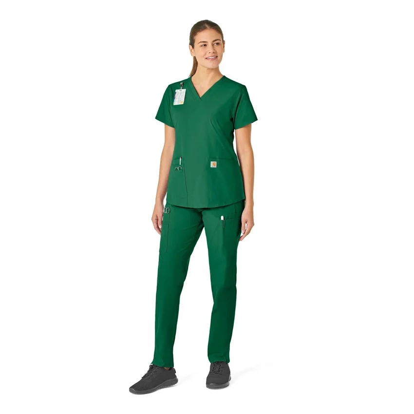 Blusa de trabalho feminina Force Essentials com decote em V