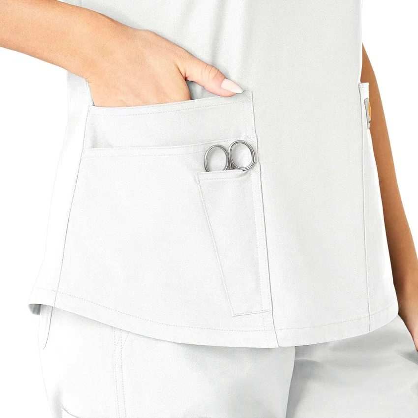 Blusa de trabalho feminina Force Essentials com decote em V