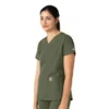 Blusa de trabalho feminina Force Essentials com decote em V