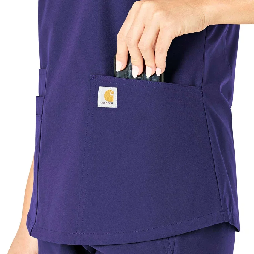Blusa de trabalho feminina Force Essentials com decote em V