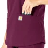 Blusa de trabalho feminina Force Essentials com decote em V