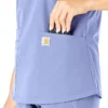 Blusa de trabalho feminina Force Essentials com decote em V