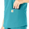 Blusa de trabalho feminina Force Essentials com decote em V