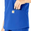 Blusa de trabalho feminina Force Essentials com decote em V