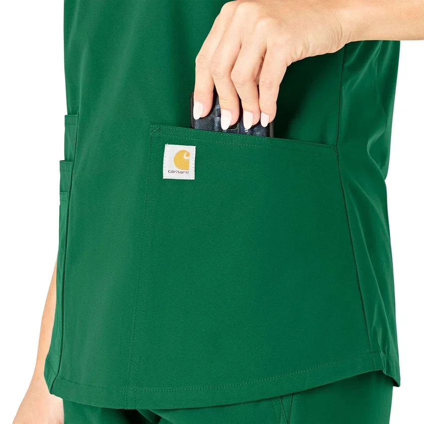 Blusa de trabalho feminina Force Essentials com decote em V