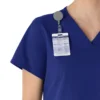 Blusa de trabalho feminina Force Essentials com decote em V