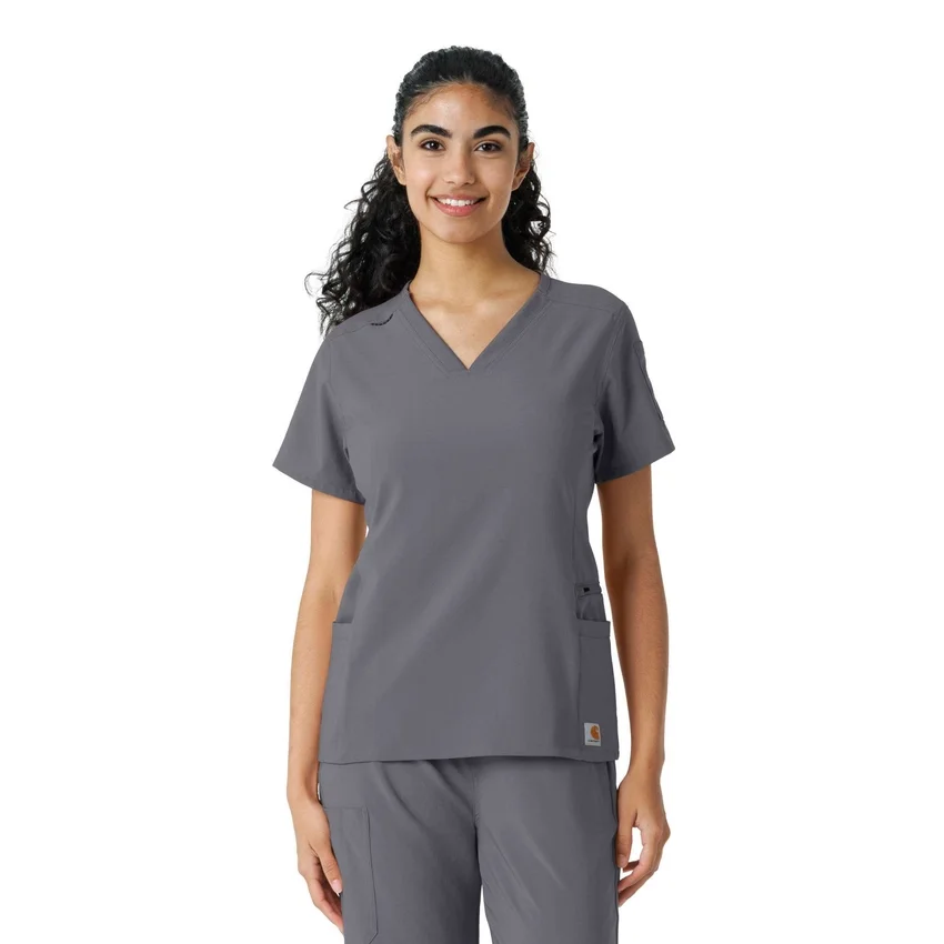 Blusa de trabalho Force Cross-Flex com painéis de malha para mulher