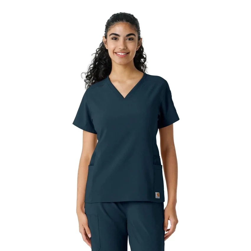 Blusa de trabalho Force Cross-Flex com painéis de malha para mulher