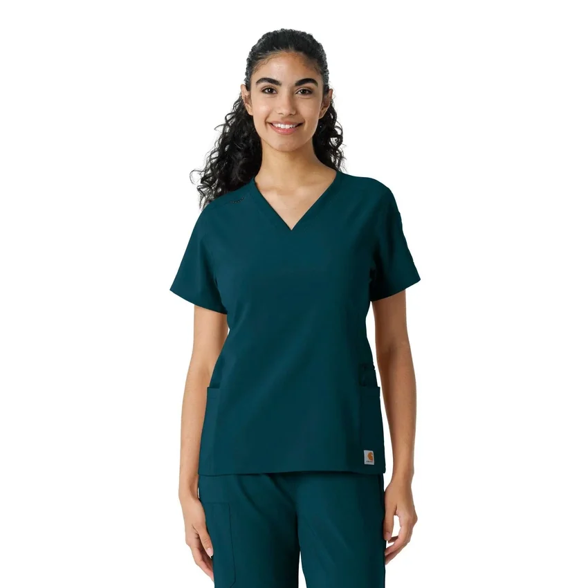 Blusa de trabalho Force Cross-Flex com painéis de malha para mulher