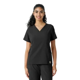 Blusa de trabalho Force Cross-Flex com painéis de malha para mulher