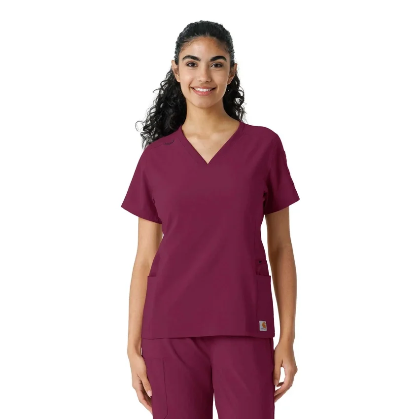 Blusa de trabalho Force Cross-Flex com painéis de malha para mulher