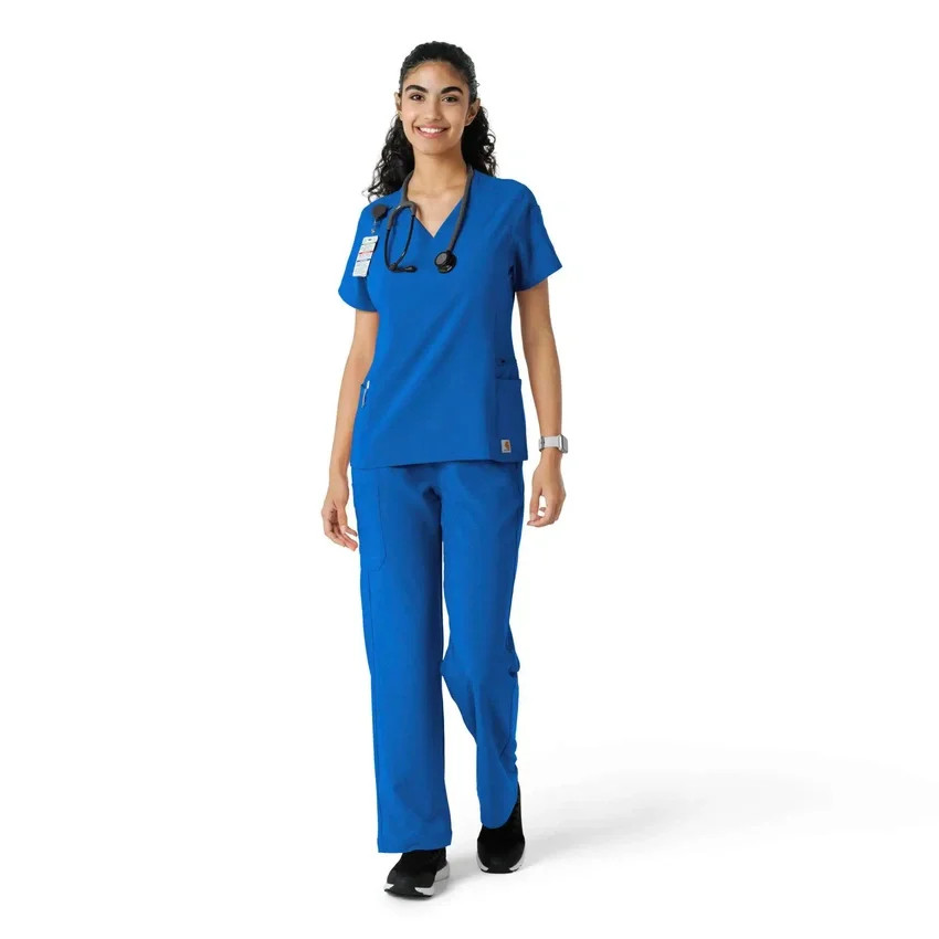 Blusa de trabalho Force Cross-Flex com painéis de malha para mulher