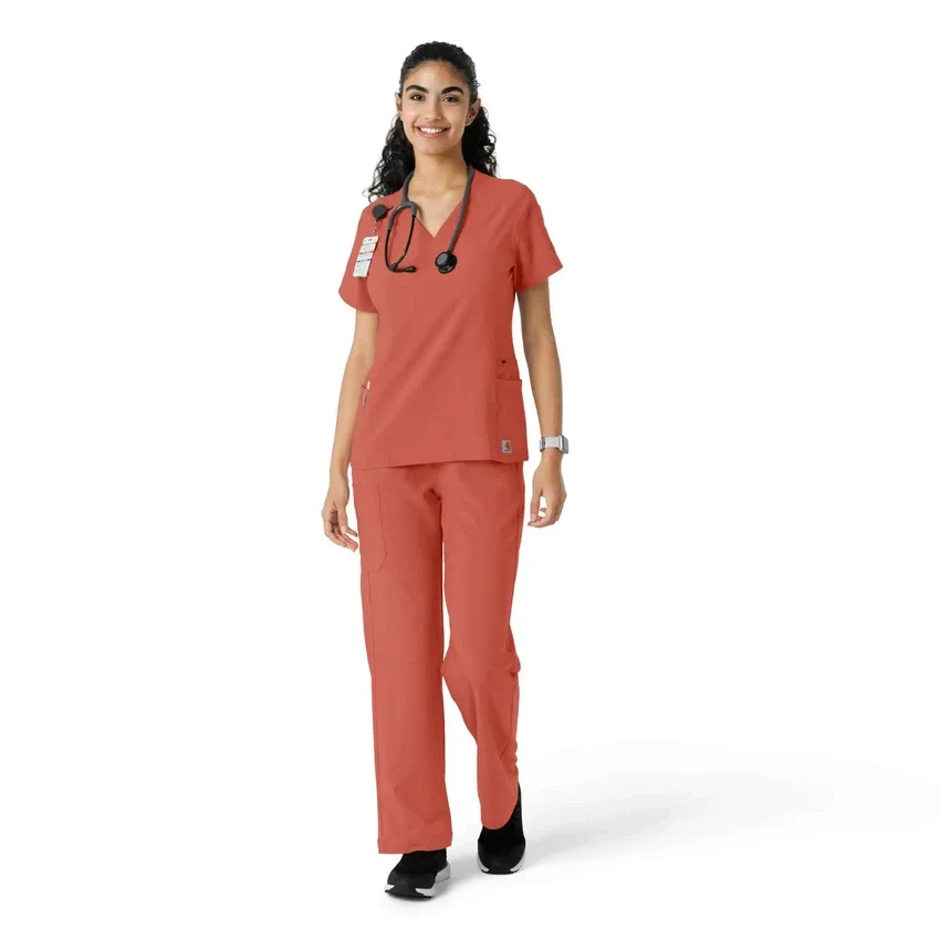 Blusa de trabalho Force Cross-Flex com painéis de malha para mulher