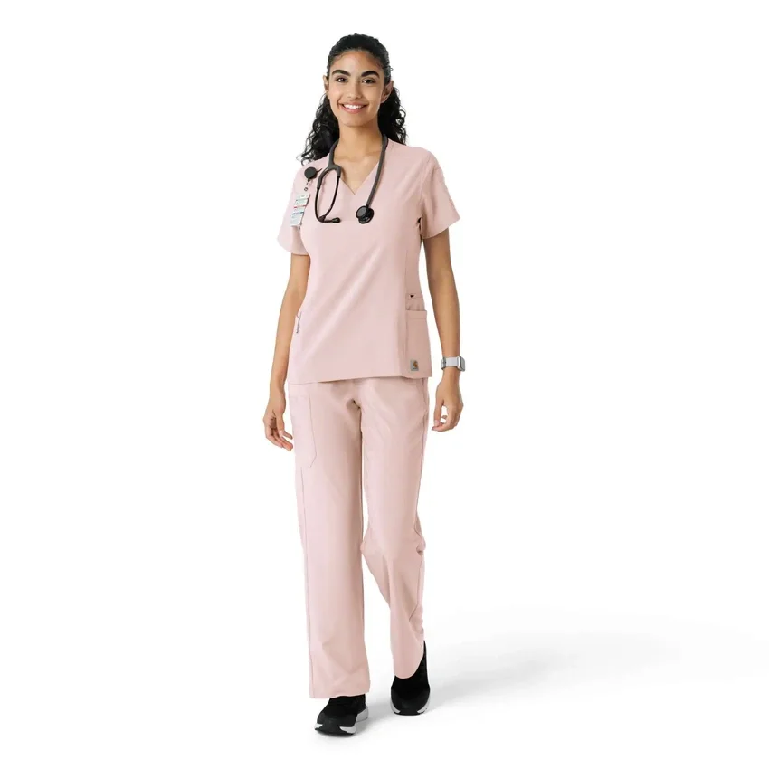 Blusa de trabalho Force Cross-Flex com painéis de malha para mulher