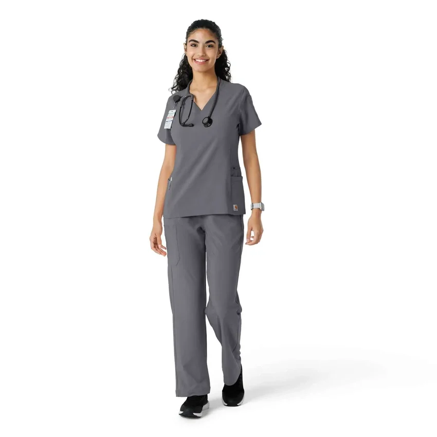 Blusa de trabalho Force Cross-Flex com painéis de malha para mulher