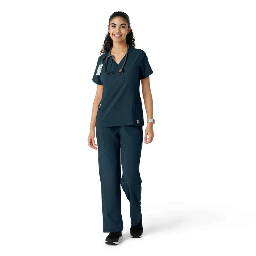 Blusa de trabalho Force Cross-Flex com painéis de malha para mulher