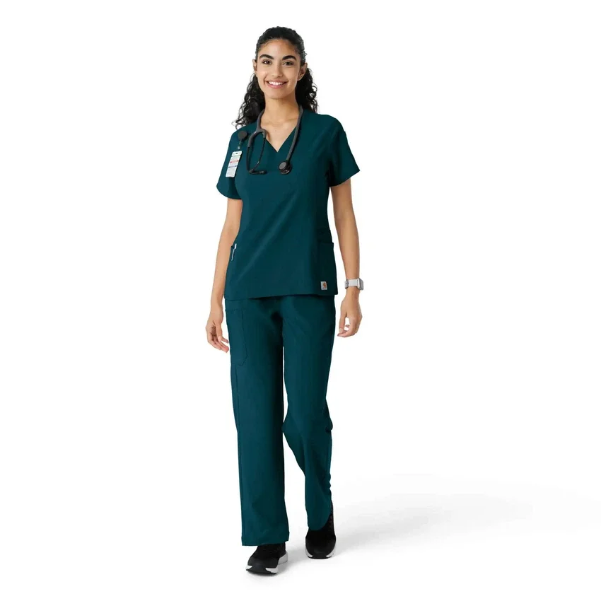 Blusa de trabalho Force Cross-Flex com painéis de malha para mulher