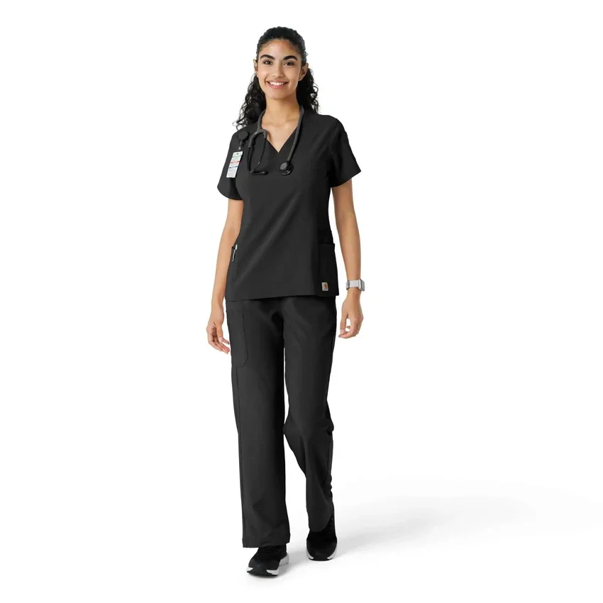 Blusa de trabalho Force Cross-Flex com painéis de malha para mulher