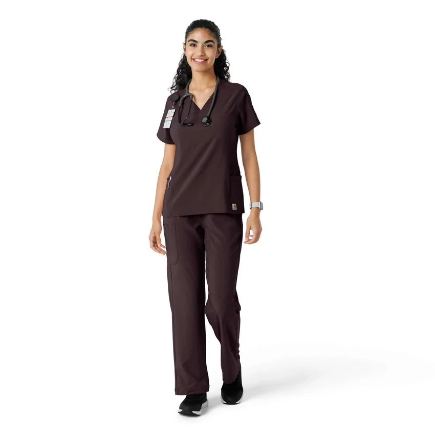 Blusa de trabalho Force Cross-Flex com painéis de malha para mulher