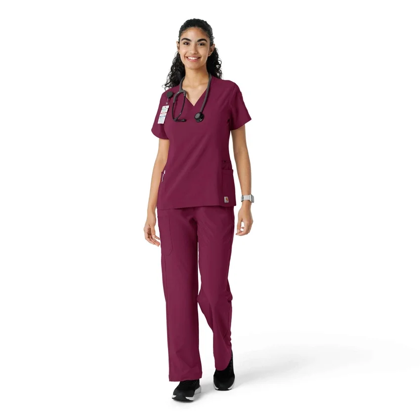Blusa de trabalho Force Cross-Flex com painéis de malha para mulher