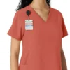 Blusa de trabalho Force Cross-Flex com painéis de malha para mulher