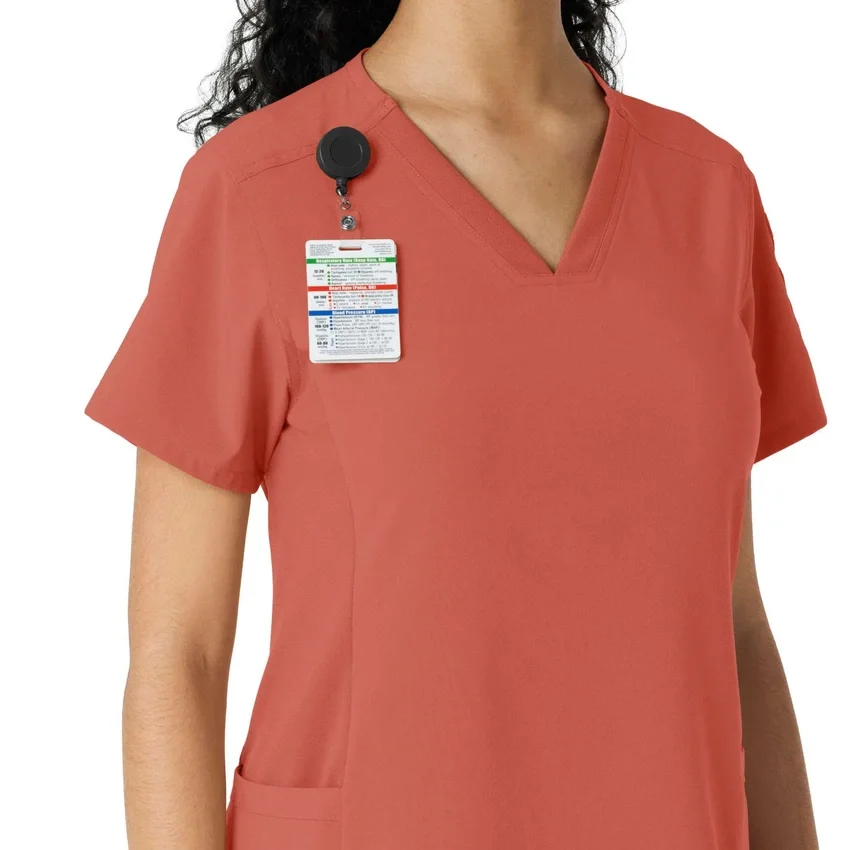 Blusa de trabalho Force Cross-Flex com painéis de malha para mulher
