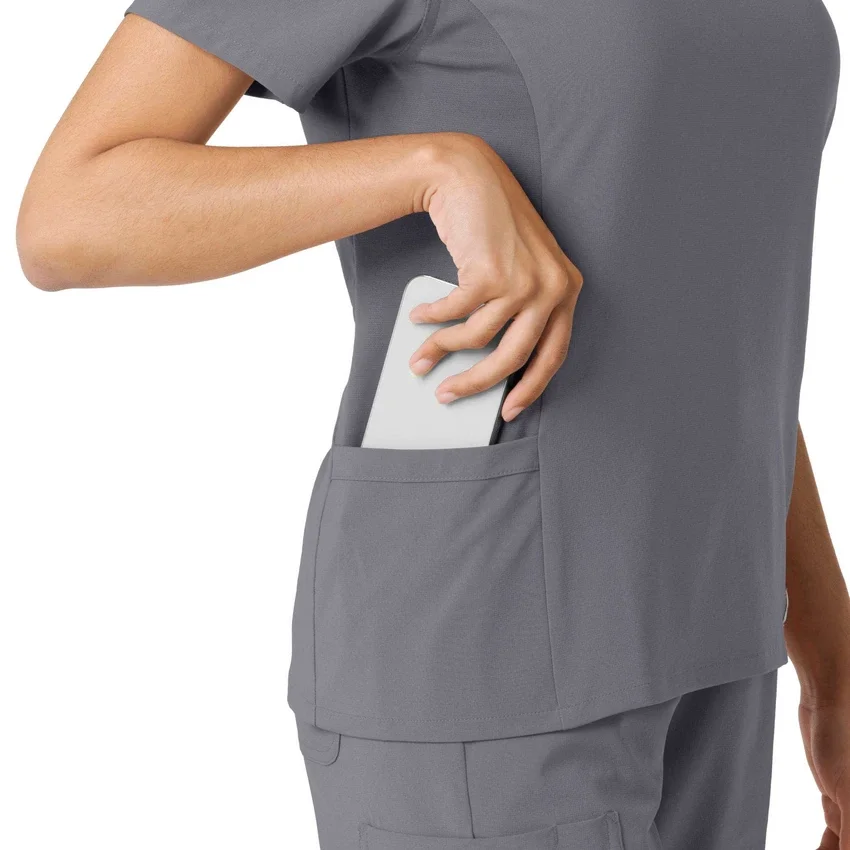 Blusa de trabalho Force Cross-Flex com painéis de malha para mulher
